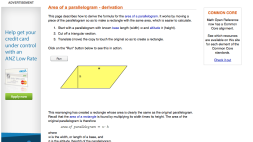 Screenshot of Area of a parallelogram - derivation