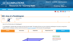 Screenshot of Area of a Parallelogram