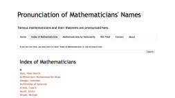 Screenshot of Pronunciation of Mathematicians’ Names