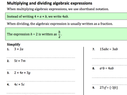 Preview of Further Algebraic Skills - Booklet