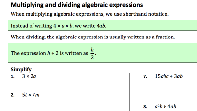 Preview of Further Algebraic Skills - Booklet