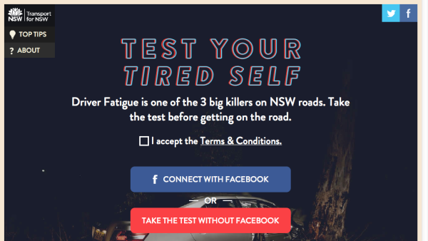 Screenshot of Test Your Tired Self