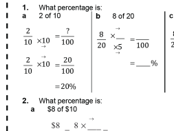 Preview of One quantity as a percentage of another, worksheet