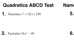 Preview of Quadratics ABCD Test