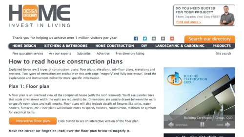 Screenshot of How to read house construction plans