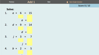 Preview of One-Step Equations