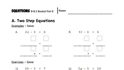 Preview of Equations Booklet