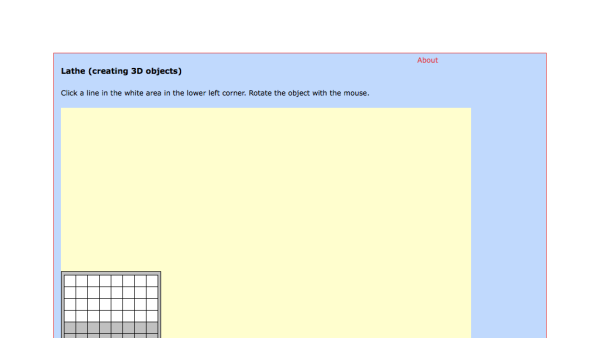 Screenshot of Lathe (creating 3D objects)