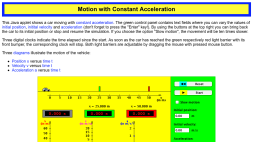 Screenshot of Motion with Constant Acceleration