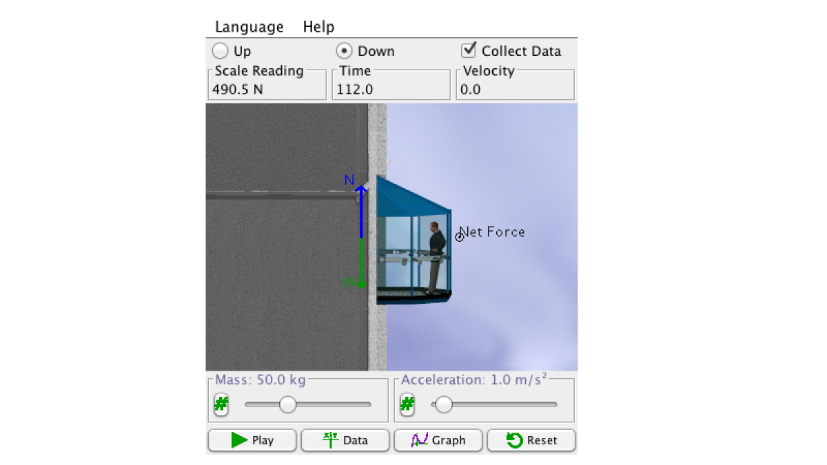 Screenshot of Elevator Applet