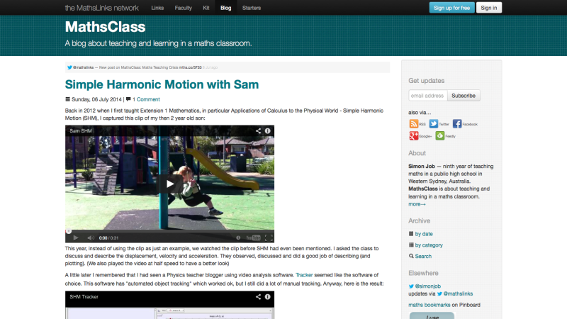 Screenshot of Simple Harmonic Motion with Sam