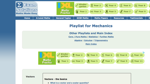 Screenshot of Playlist for Mechanics - ExamSolutions