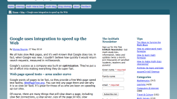 Screenshot of Google uses integration to speed up the Web