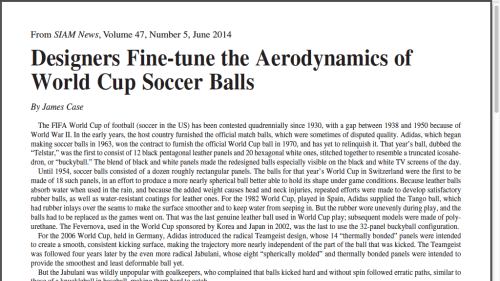 Screenshot of Designers Fine-tune the Aerodynamics of World Cup Soccer Balls