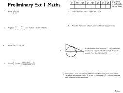 Preview of Preliminary Extension 1 ABQuiz