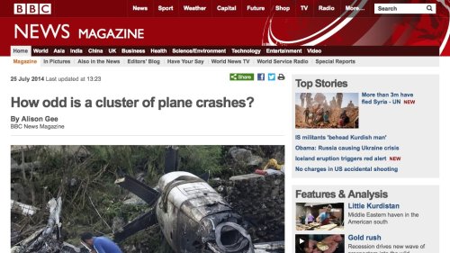 Screenshot of How odd is a cluster of plane crashes?