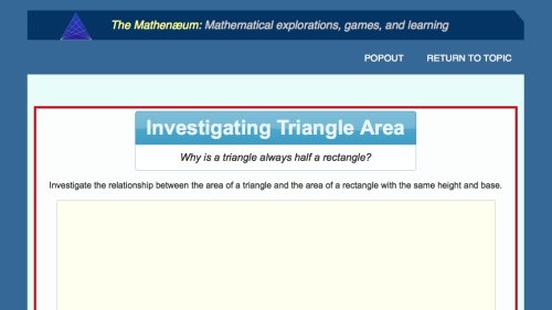 Screenshot of Investigating Triangle Area