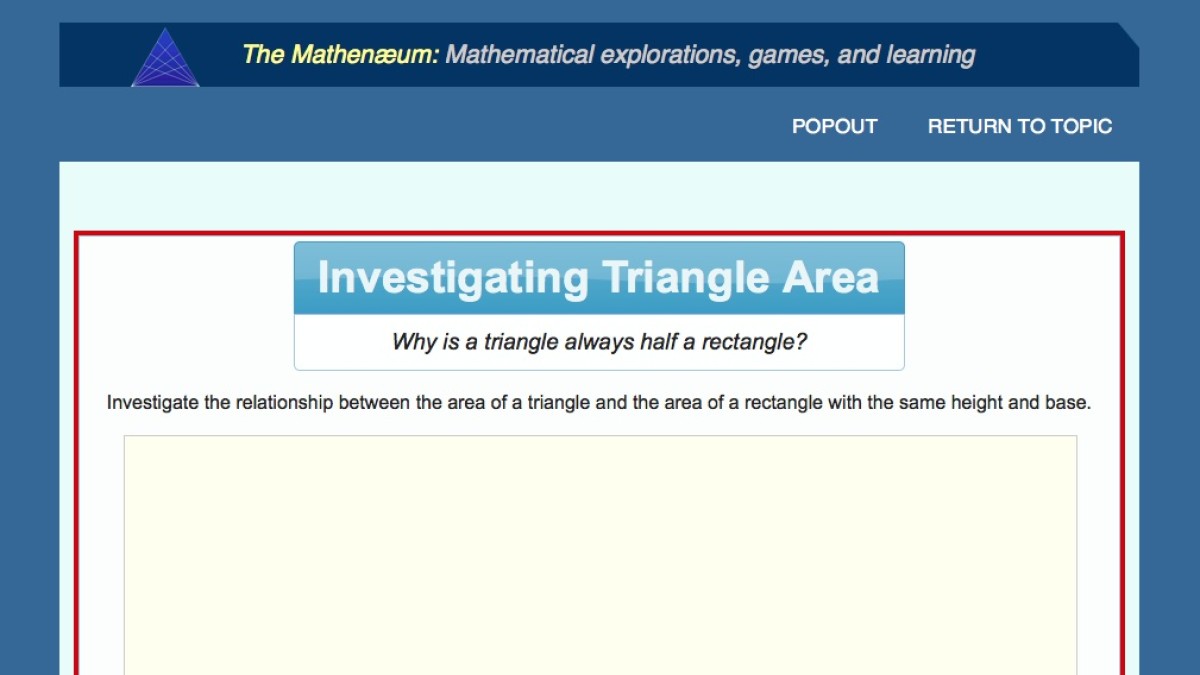 Screenshot of Investigating Triangle Area