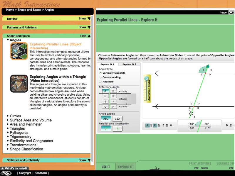 Exploring Parallel Lines - Maths Interactives - MathsLinks