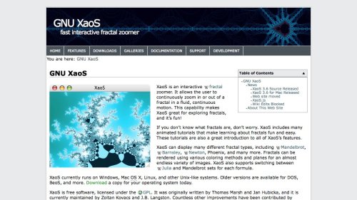 Screenshot of GNU XaoS fast interactive fractal zoomer