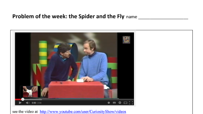 Preview of Problem of the week the spider and the fly.