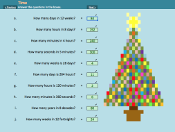 Preview of Self-checking Christmas Worksheet