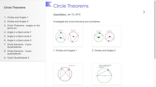 Screenshot of Circle Theorems by GreenMaths