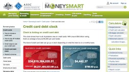 Screenshot of Credit card debt clock