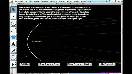 Screenshot of Headlight Design & Parabolas