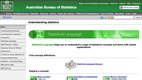 Screenshot of Statistical Language