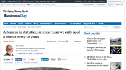 Screenshot of Advances in statistical science mean we only need a census every 10 years