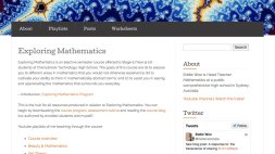 Screenshot of Exploring Mathematics - an elective maths course