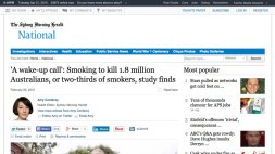 Screenshot of ‘A wake-up call’: Smoking to kill 1.8 million Australians, or two-thirds of smokers, study finds