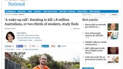 Screenshot of ‘A wake-up call’: Smoking to kill 1.8 million Australians, or two-thirds of smokers, study finds