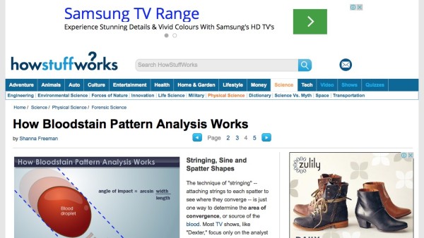 Screenshot of How Bloodstain Pattern Analysis Works