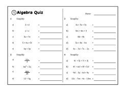 Preview of Year 8 Algebraic Techniques, ABQuiz