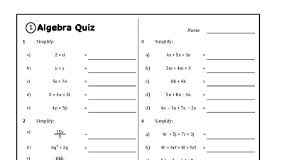 Preview of Year 8 Algebraic Techniques, ABQuiz