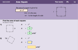 Preview of Area - electronic worksheet