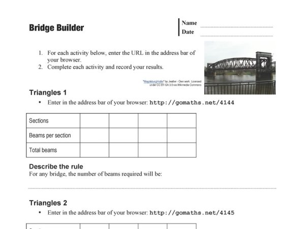 Preview of Bridge Builder - Worksheet