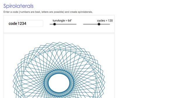 Screenshot of Spirolaterals