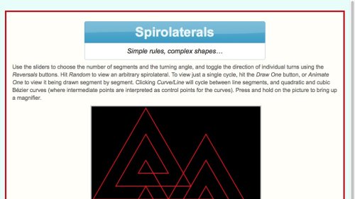 Screenshot of Spirolaterals