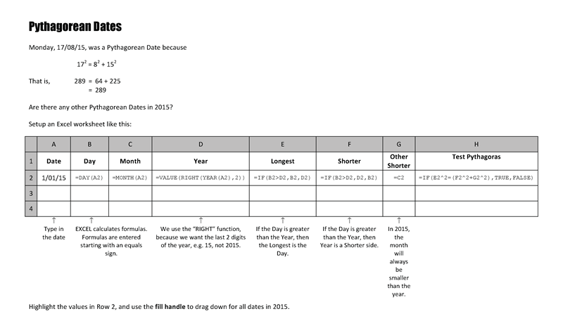 Preview of Pythagorean Dates