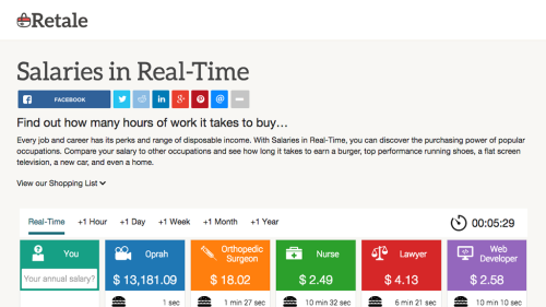 Screenshot of Salaries in Real-Time