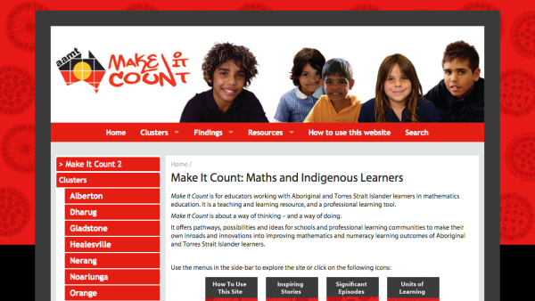 Screenshot of Make It Count: Maths and Indigenous Learners