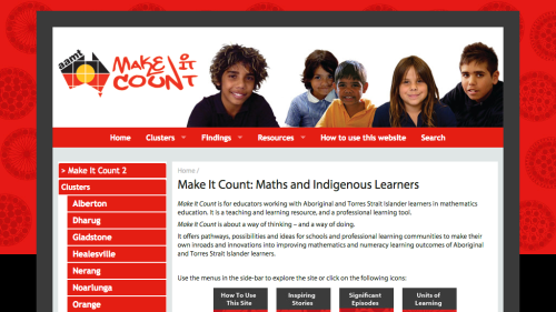 Screenshot of Make It Count: Maths and Indigenous Learners