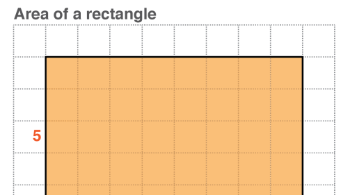 Screenshot of Area of a rectangle - animated demonstration