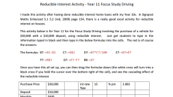 Preview of Reducible Interest Activity - Year 11 Focus Study Driving