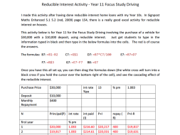 Preview of Reducible Interest Activity - Year 11 Focus Study Driving