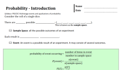 Preview of Probability Introduction