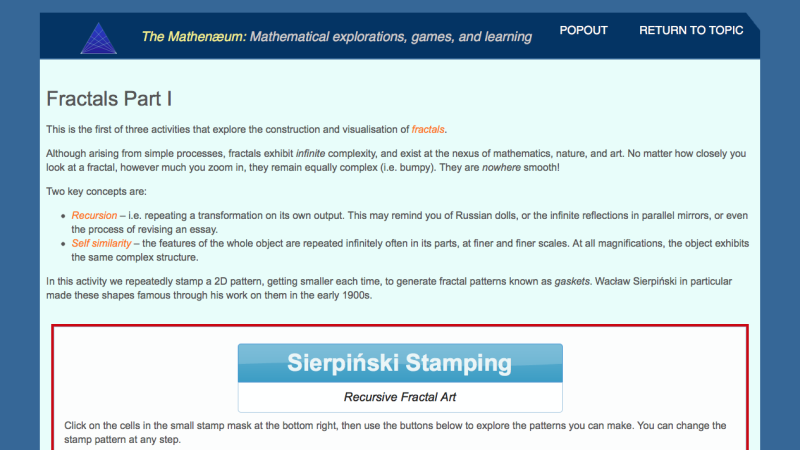 Screenshot of Fractals from recursive stamping